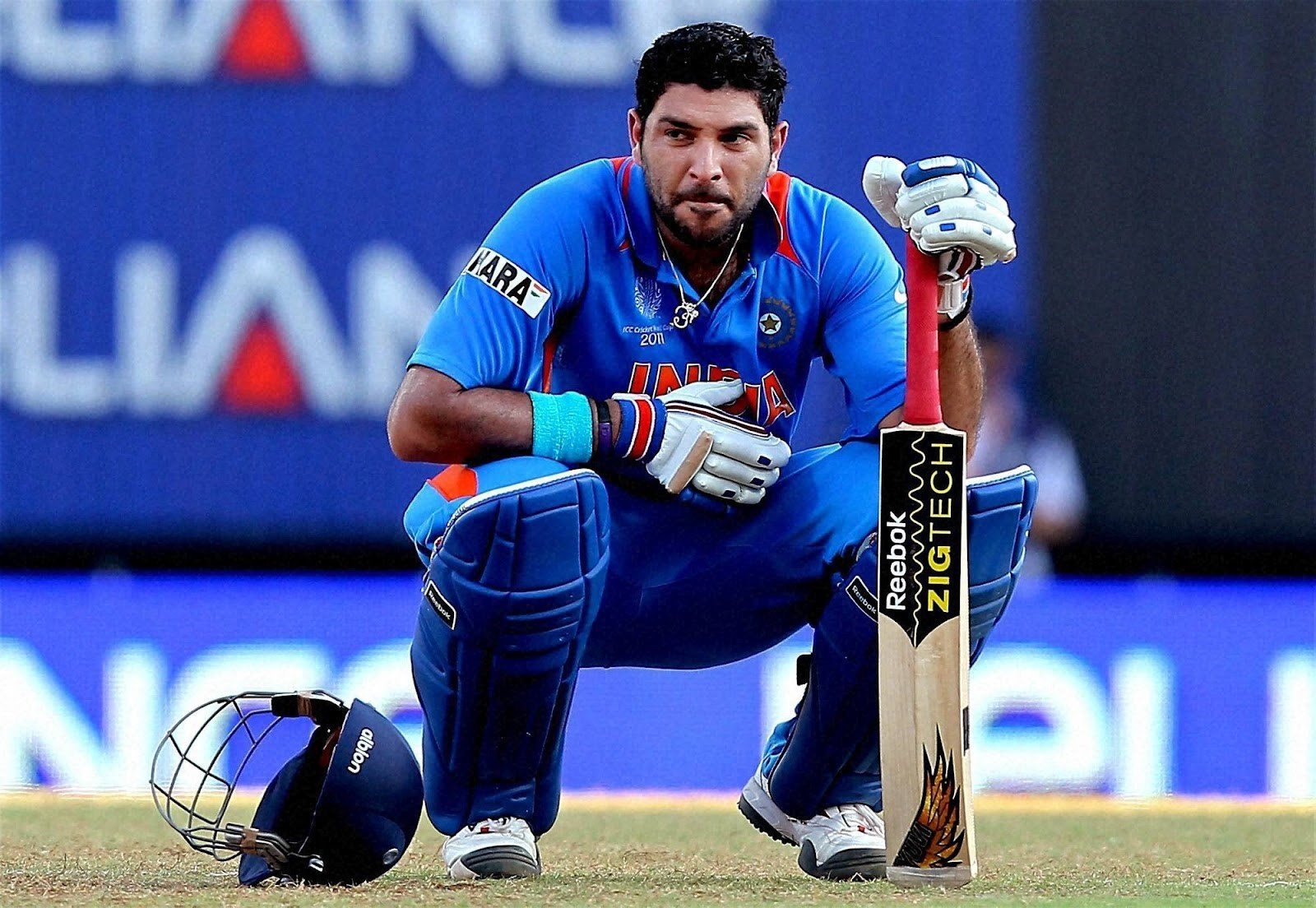 Cricketer Yuvraj Singh on ground
