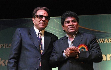 Johnny Lever with Dharmendra