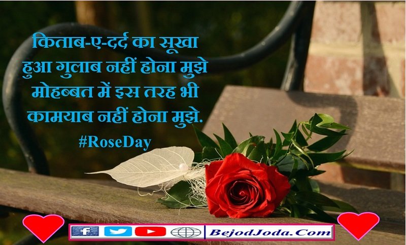 Valentine day Rose day shayari for girlfriend and boyfriend in hindi